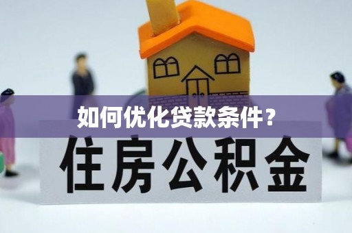 皮山如何优化贷款条件？
